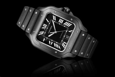 cartier santos schwarz|cartier de santos watch.